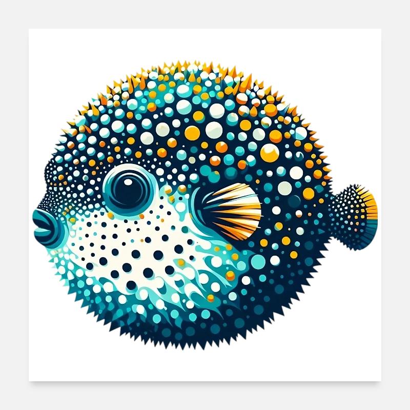 Kugelfisch Poster 60x60 cm