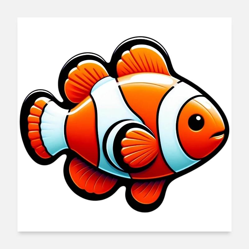 Poisson-clown Poster 60 x 60 cm