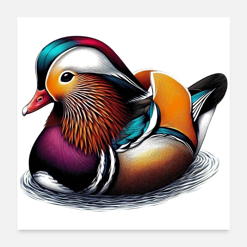 Mandarin duck Poster 24" x 24" (60x60 cm)