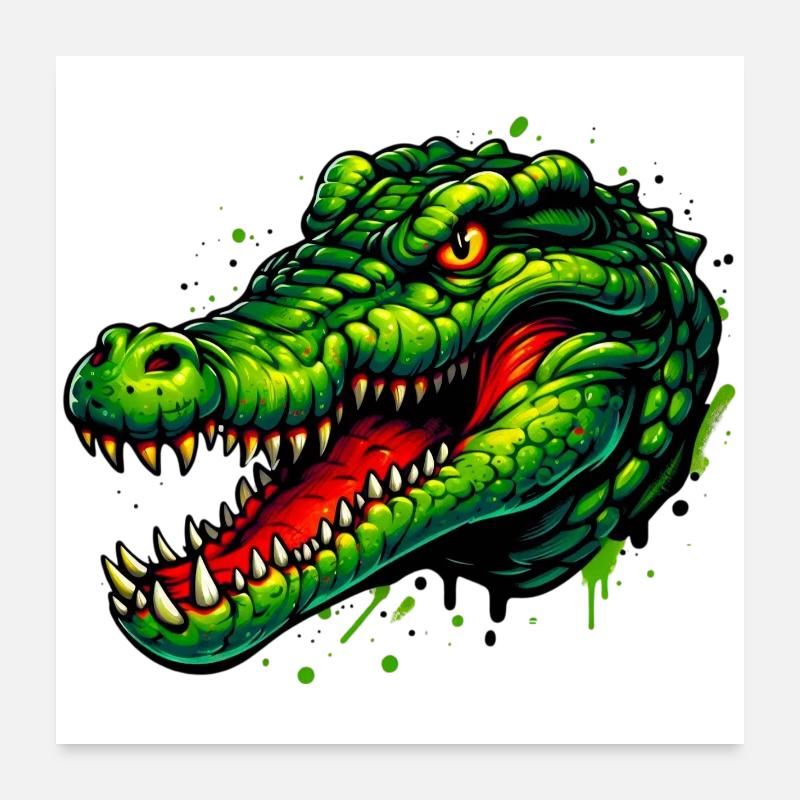 Crocodile Poster 60 x 60 cm