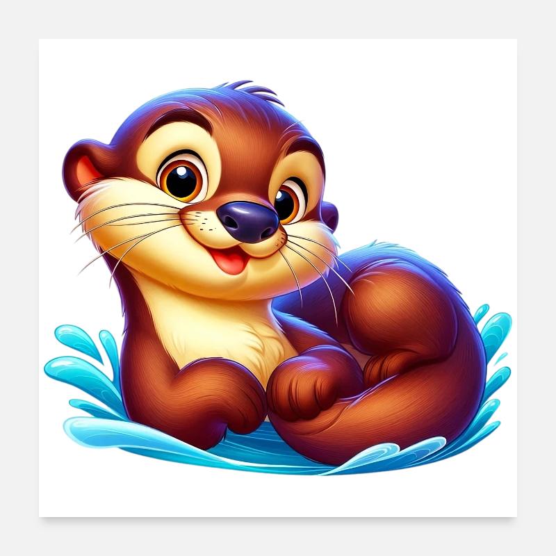 Loutre Poster 60 x 60 cm