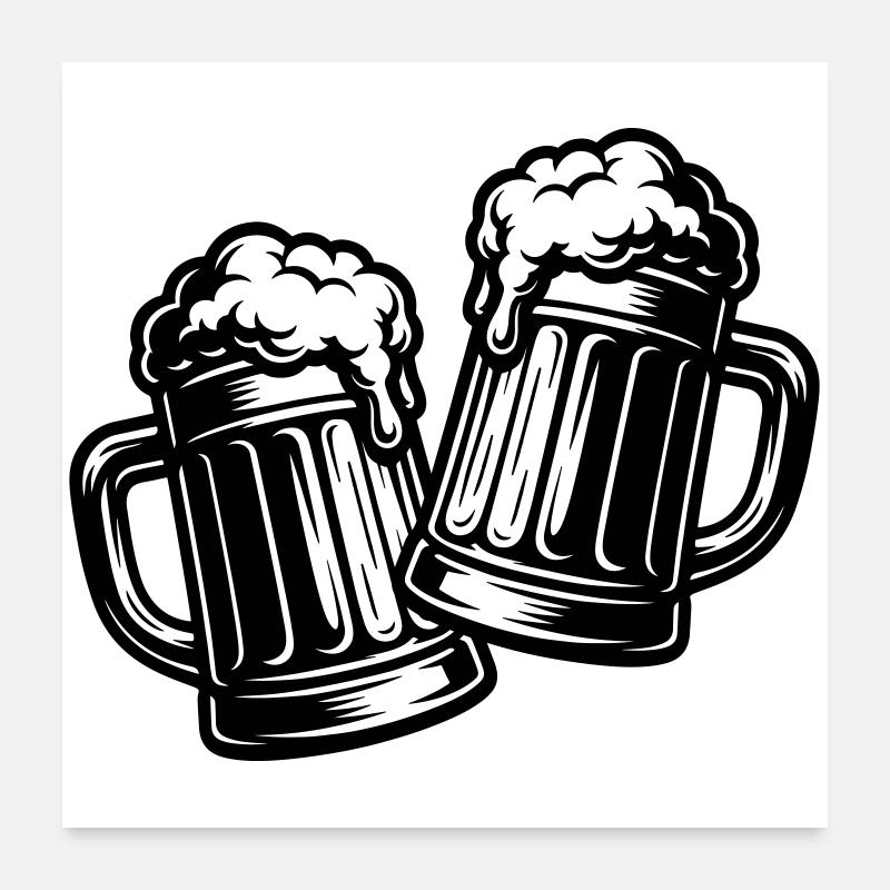 Bier Anstoßen Prost Poster 60x60 cm