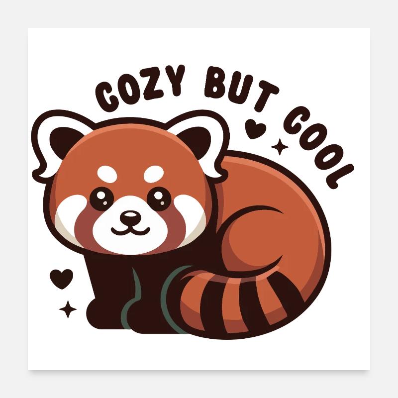 Cuddly Red Panda CUTE BUT COOL Poster 24" x 24" (60x60 cm)