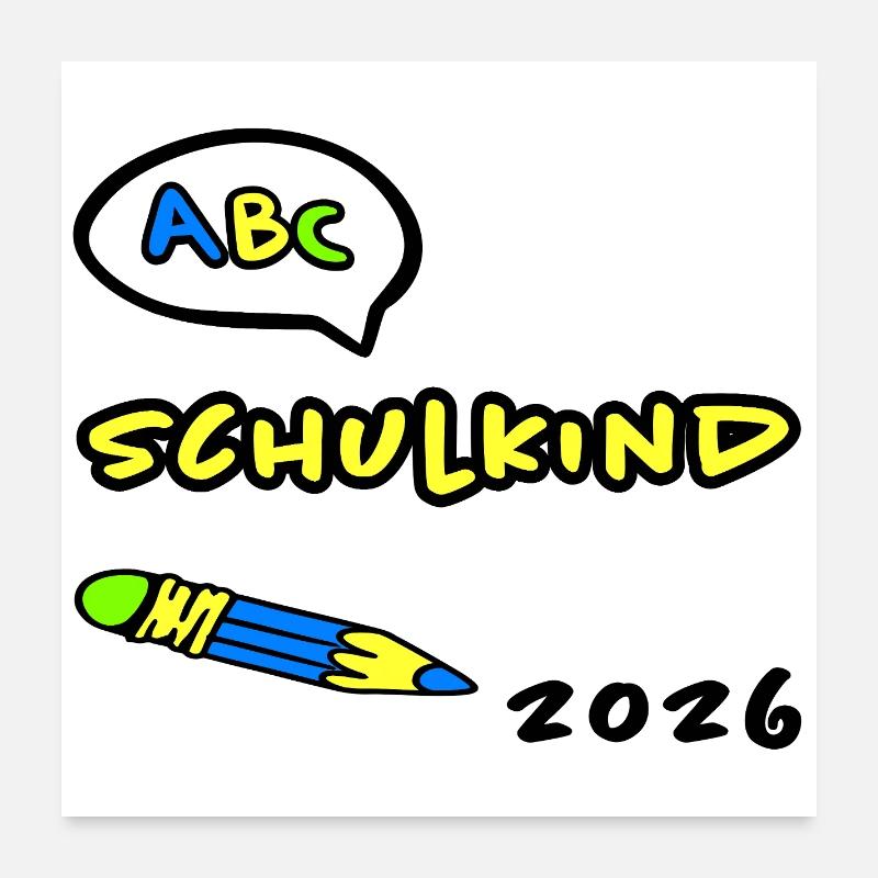 ABC Schulkind 2026 Einschulung Poster 60x60 cm