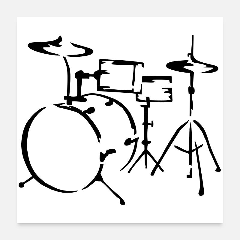 drum - Poster 24" x 24" (60x60 cm) - white