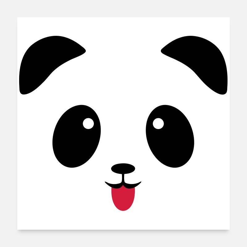 Panda Gesicht Zunge Poster 60x60 cm