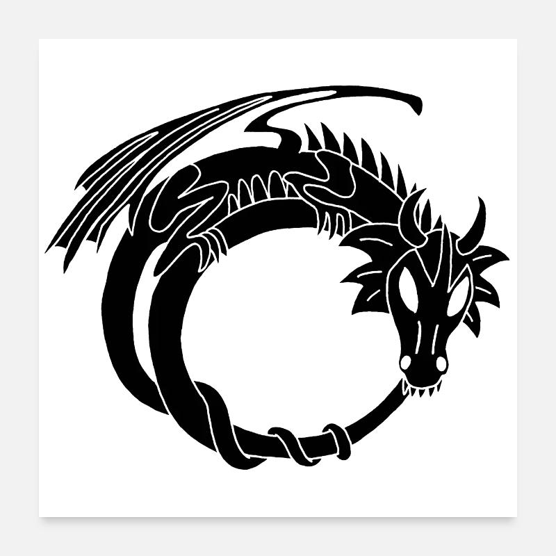 Der Ring des Schwarzen Drachen Poster 60x60 cm