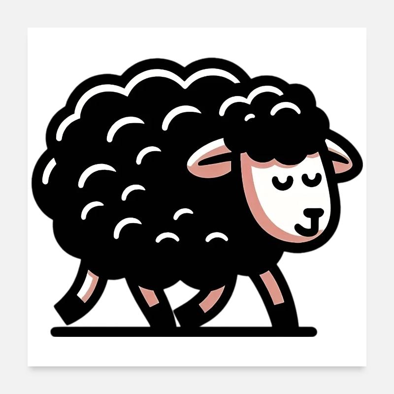 Schwarzes Schaf Poster 60x60 cm