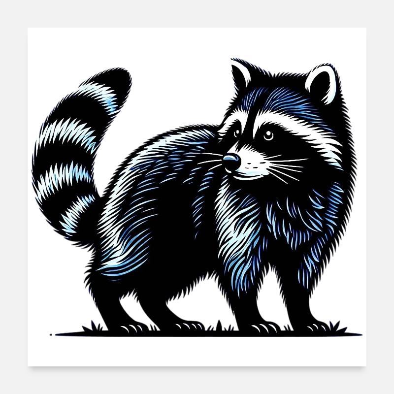 Waschbär Poster 60x60 cm