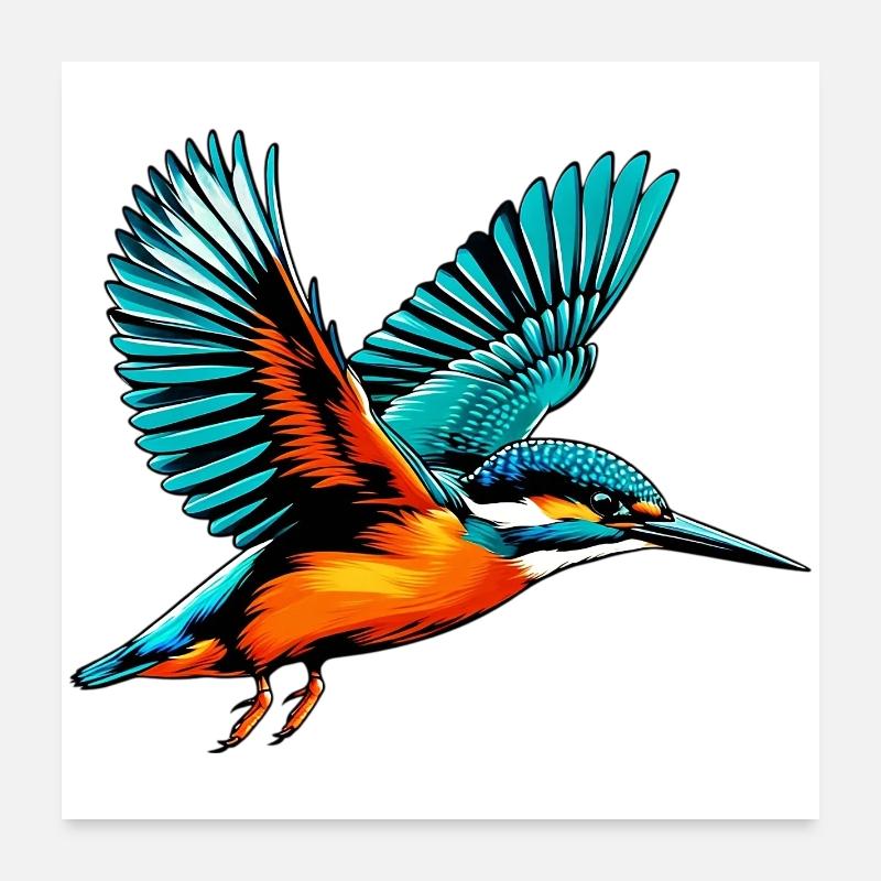 Kingfisher Poster 24" x 24" (60x60 cm)