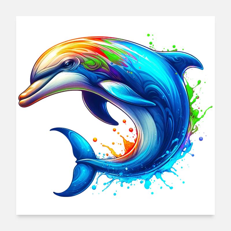 Delfin Poster 60x60 cm