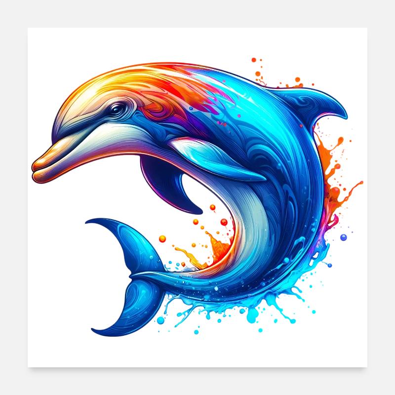 Dauphin Poster 60 x 60 cm
