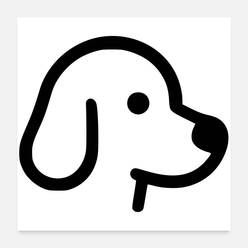 Chien mignon - contour, silhouette Poster 60 x 60 cm