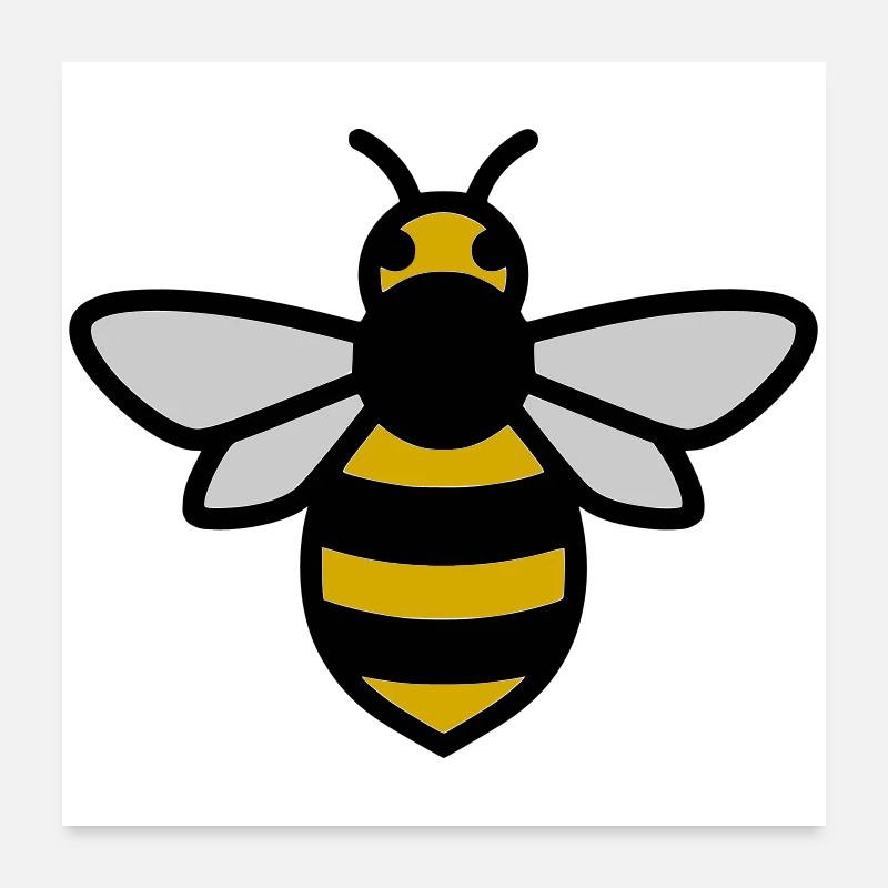 Bee Insect Cartoon Poster 24" x 24" (60x60 cm)