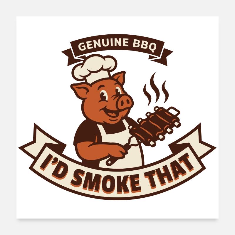 Pig Pitmaster BBQ Rubs and Ribs Poster 24" x 24" (60x60 cm)