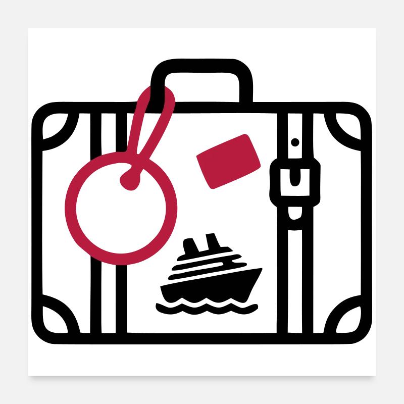 Vacances en croisière de voyage avec valises Poster 60 x 60 cm