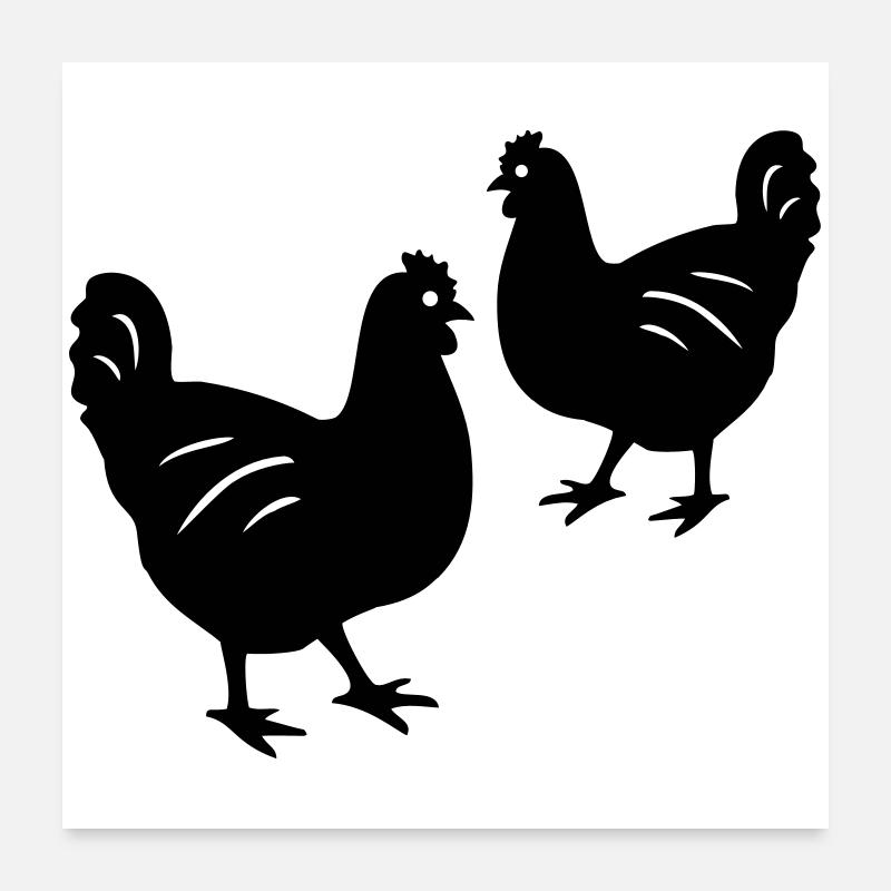 Chickens Poster 24" x 24" (60x60 cm)