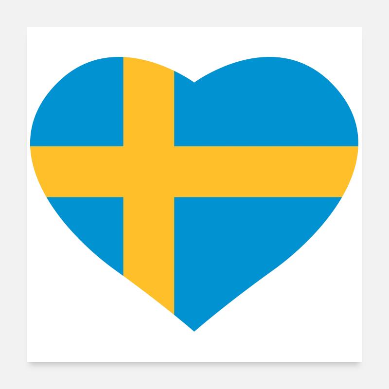 Schweden-Herz Poster 60x60 cm
