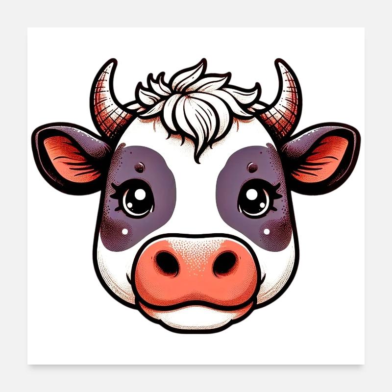 Vache Poster 60 x 60 cm