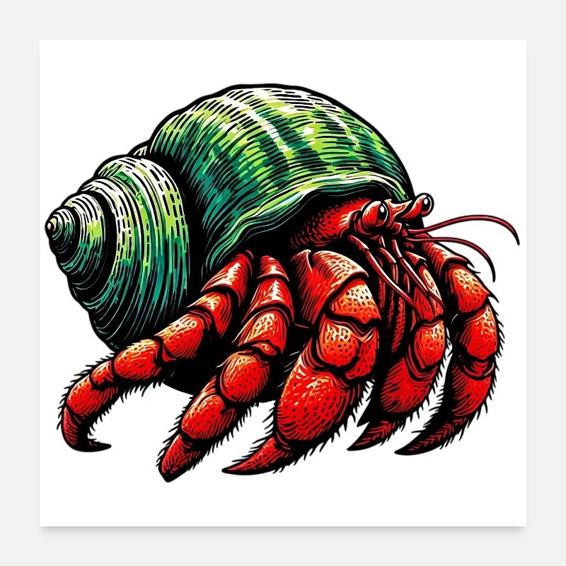 Hermit crab Poster 24" x 24" (60x60 cm)