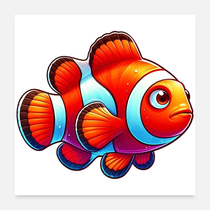 Poisson-clown Poster 60 x 60 cm