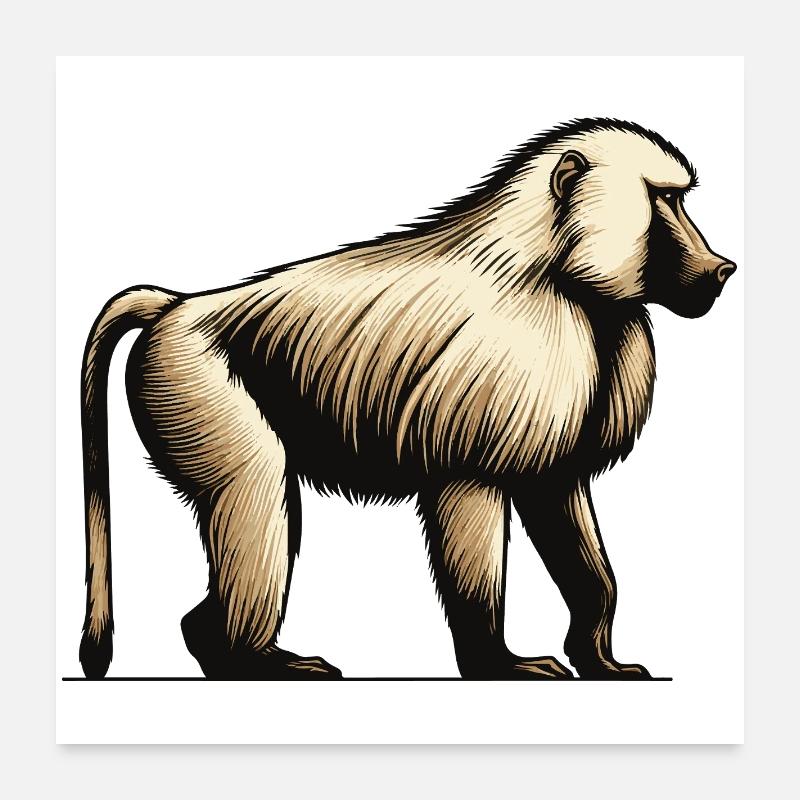 Babouin Poster 60 x 60 cm