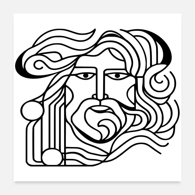 Ancient man. Poster 24" x 24" (60x60 cm)
