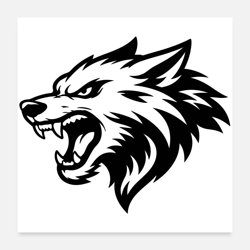 Wolf Kopf Poster 60x60 cm