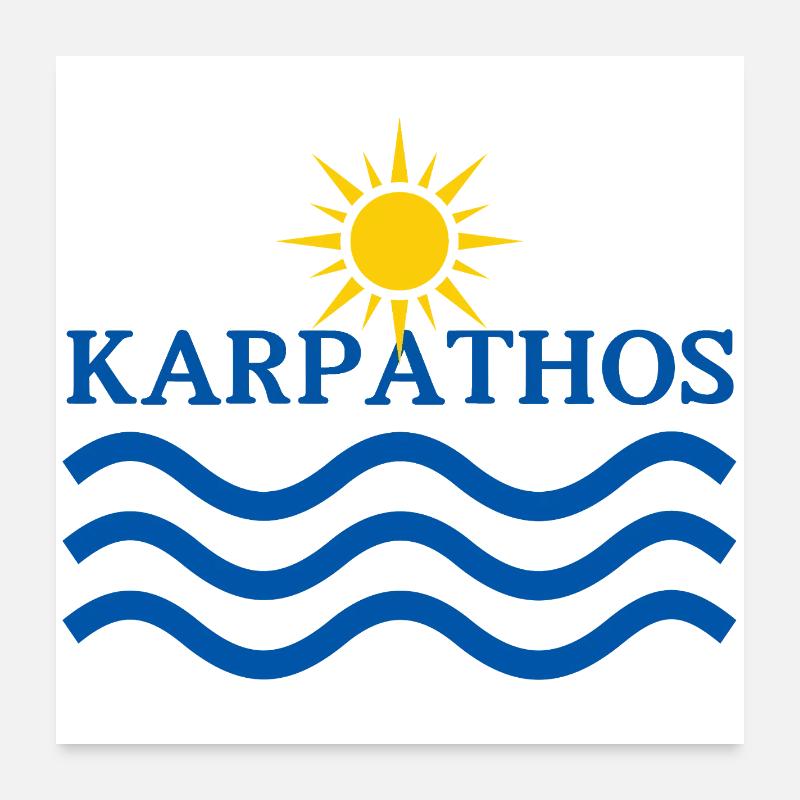 Soleil et Vagues de la mer de Karpathos Poster 60 x 60 cm
