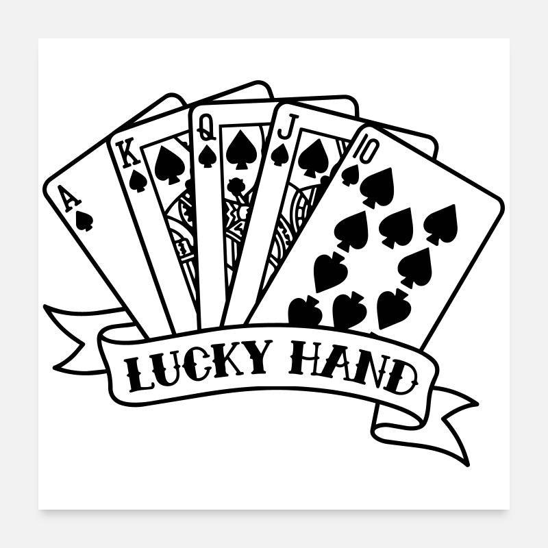 Royal Flush Pokerkarten Poster 60x60 cm
