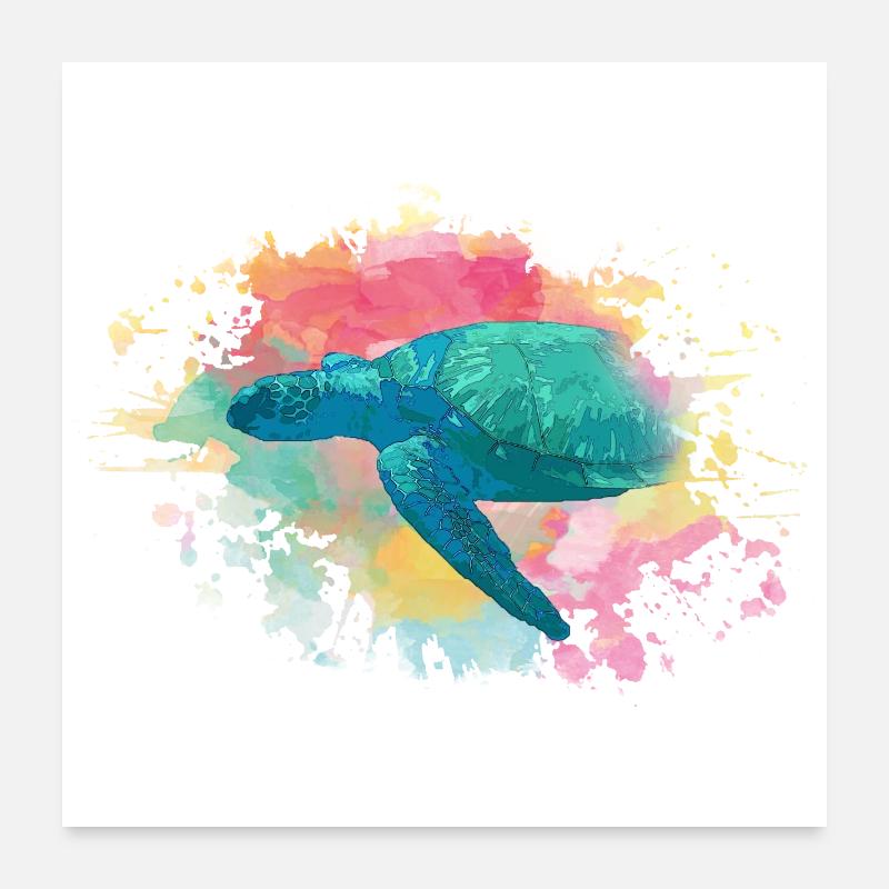 turtle Poster 24" x 24" (60x60 cm)