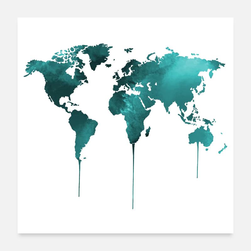Carte terre Poster 60 x 60 cm