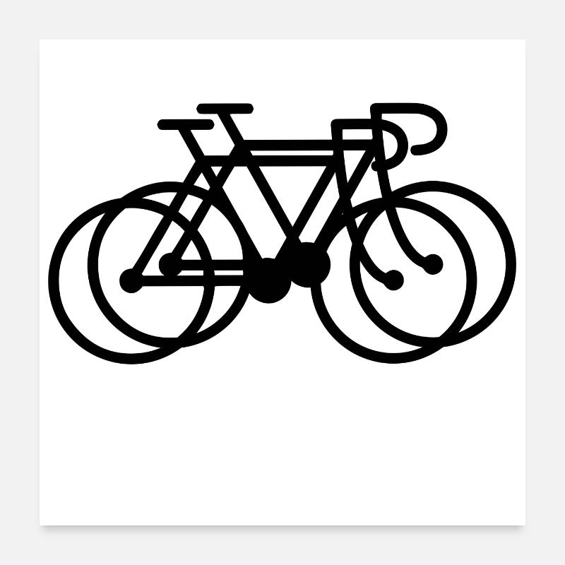 Vélos - Poster 60 x 60 cm - blanc
