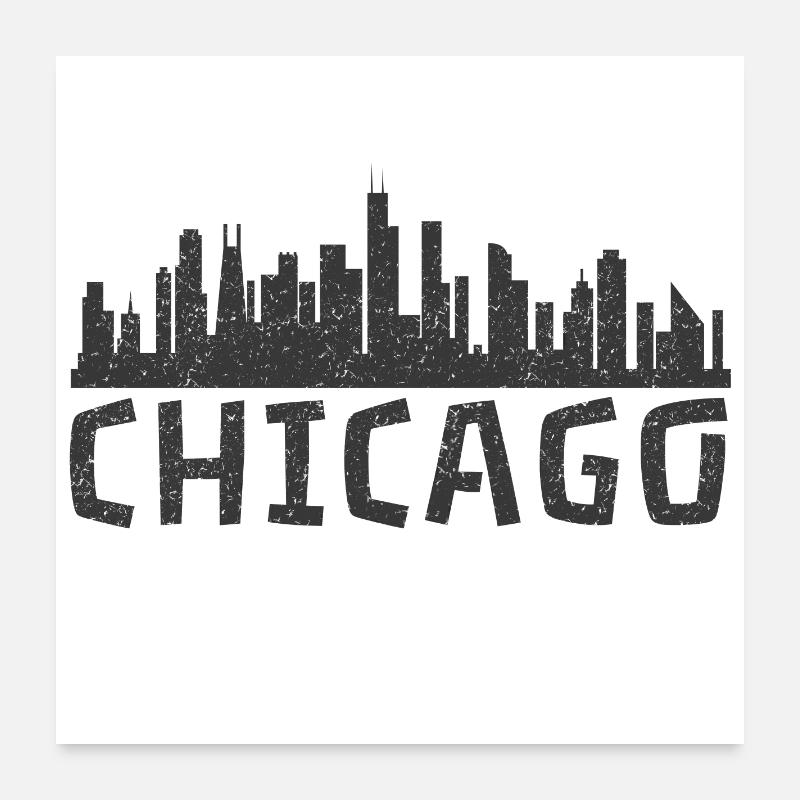 Chicago - Ligne d’horizon Poster 60 x 60 cm