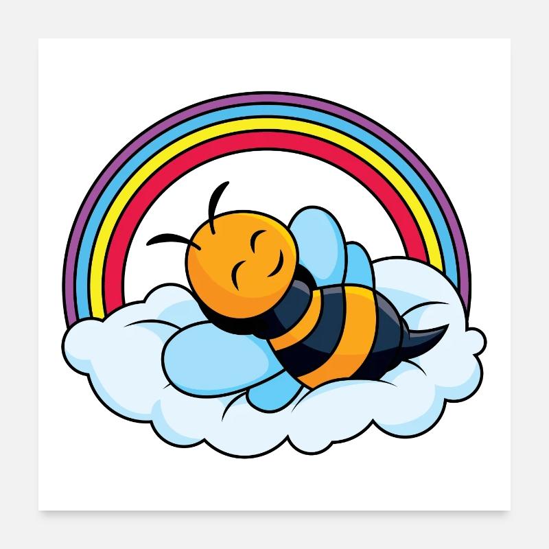 Sleeping bee on cloud Poster 24" x 24" (60x60 cm)