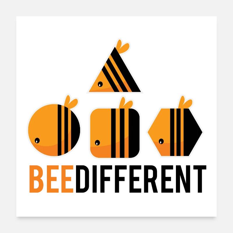 Abeille différente Poster 60 x 60 cm