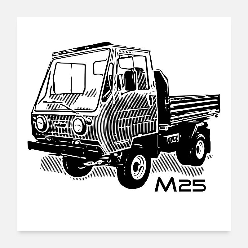 Multicar M25 - Poster 60x60 cm - Weiß