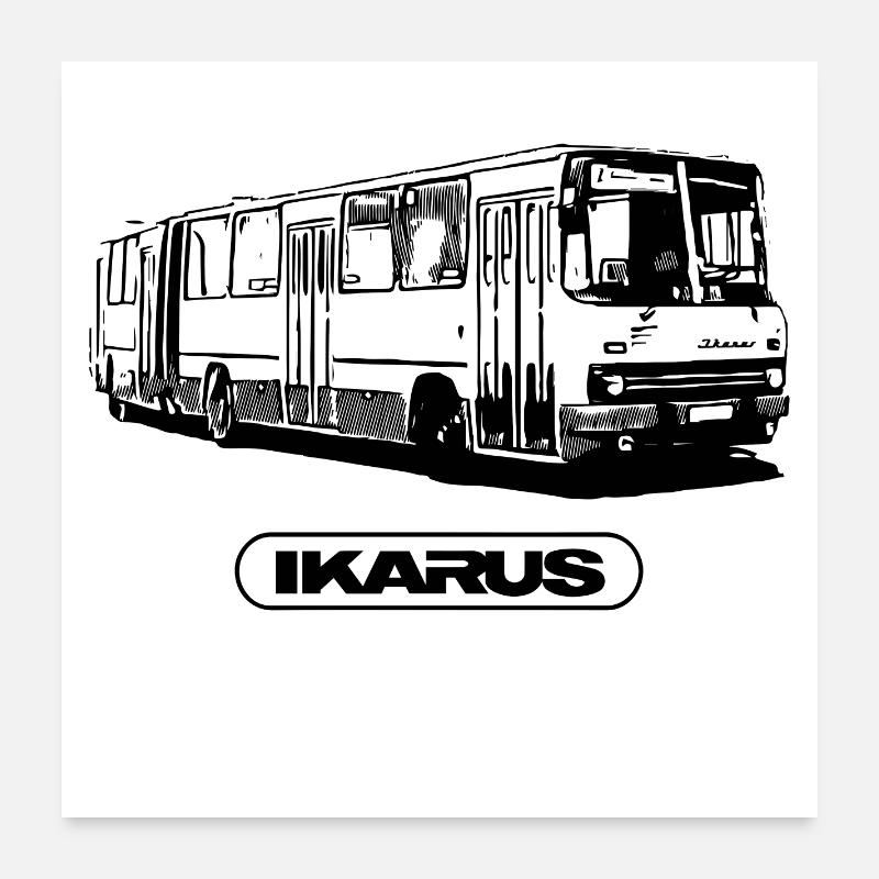 IKARUS 280 - Bus - Omnibus - Poster 60x60 cm - Weiß