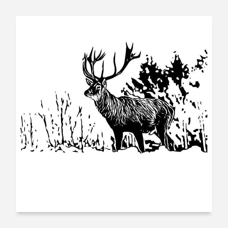 Hirsch Poster 60x60 cm