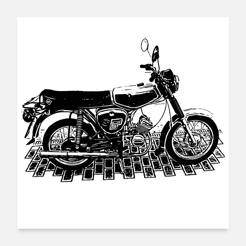 S51 - Motos de la RDA Poster 60 x 60 cm