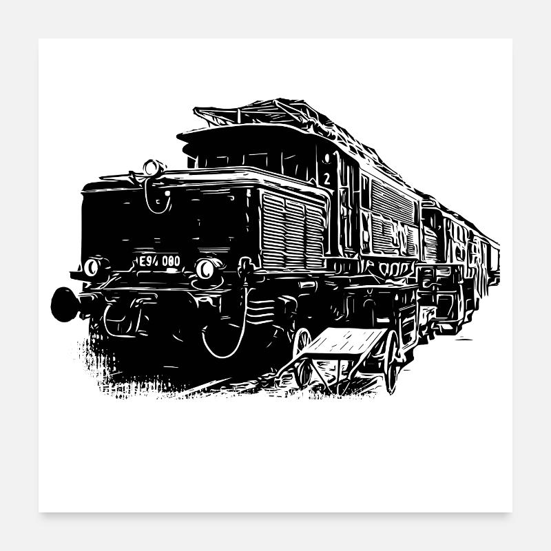 E94 Locomotive Train Le Crocodile Poster 60 x 60 cm