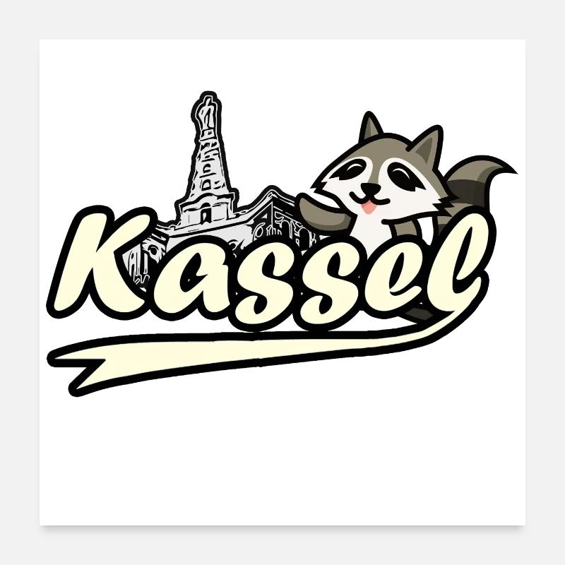 Kassel Waschbär Herkules Poster 60x60 cm