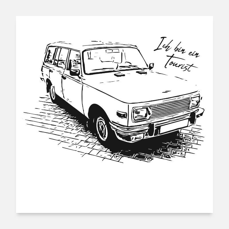 Ich bin ein Tourist | Wartburg Poster 60x60 cm