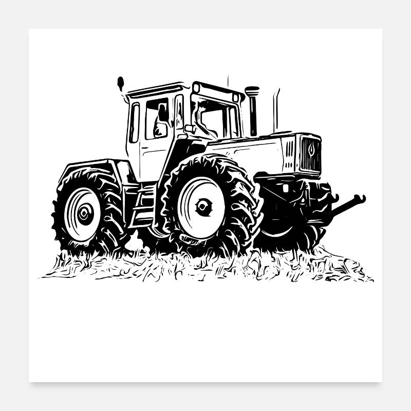MB trac 1300 turbo | Traktor - Poster 60x60 cm - Weiß