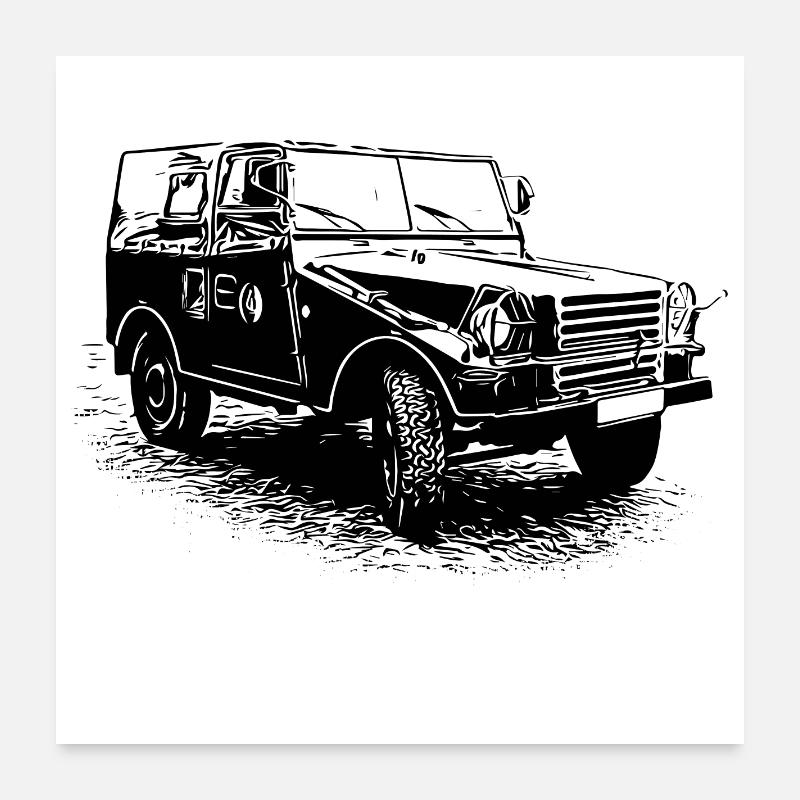 IFA P3 | DDR | NVA - Poster 60x60 cm - Weiß