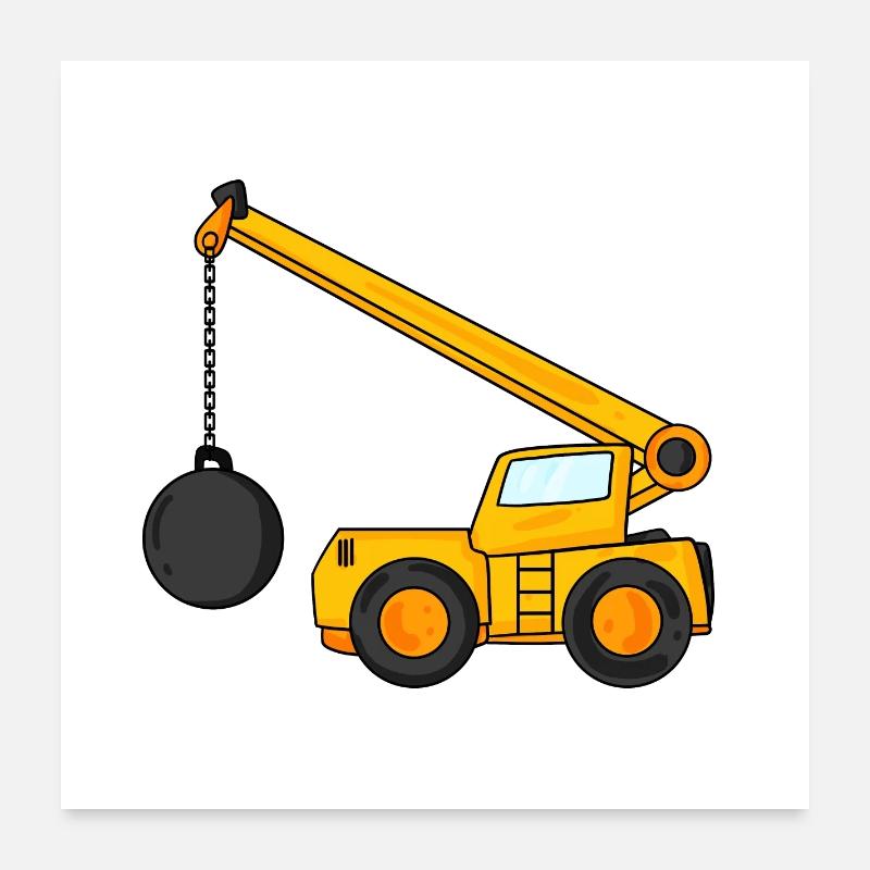 Demolition crane Poster 24" x 24" (60x60 cm)