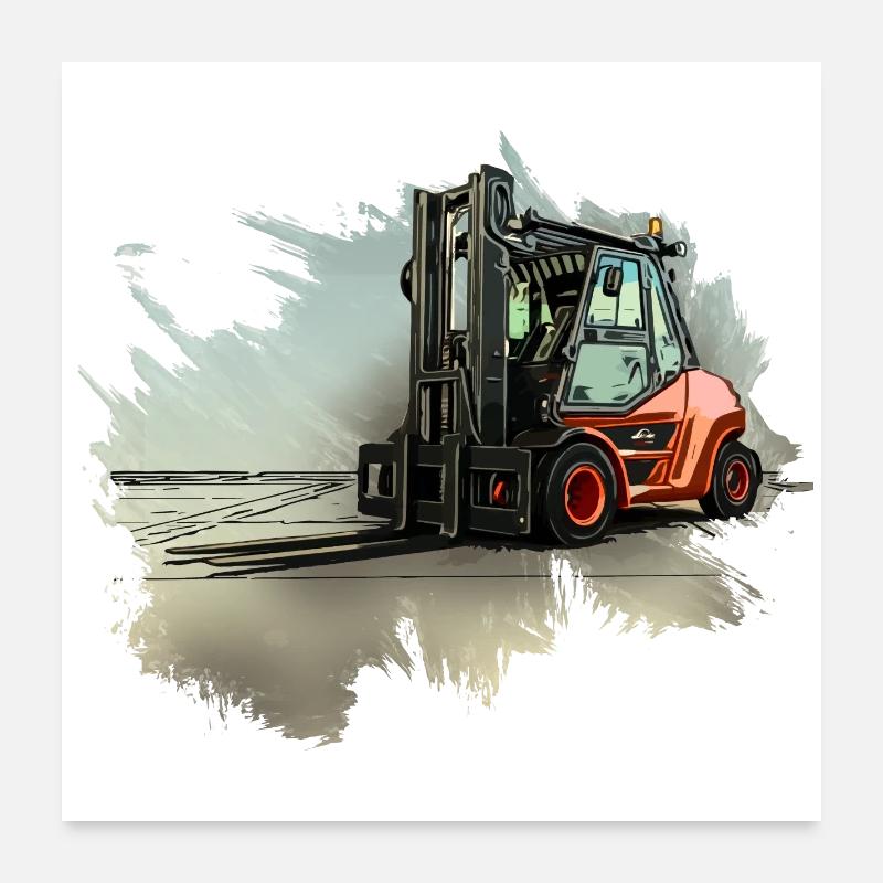 Gabelstapler Poster 60x60 cm