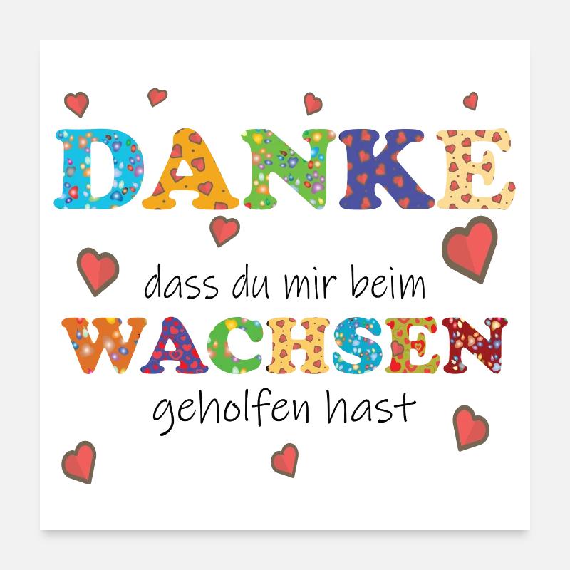 Kita Kindergarten Tagesmutter - Abschied - Danke ! Poster 60x60 cm