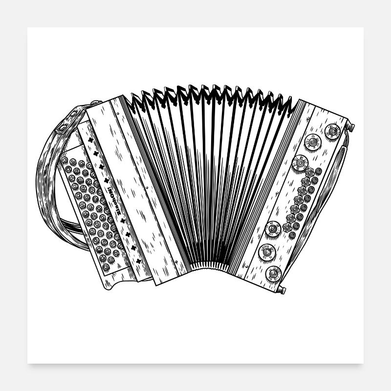 Ziach - Harmonica styrienne - Squeezebox | ZiachON Poster 60 x 60 cm