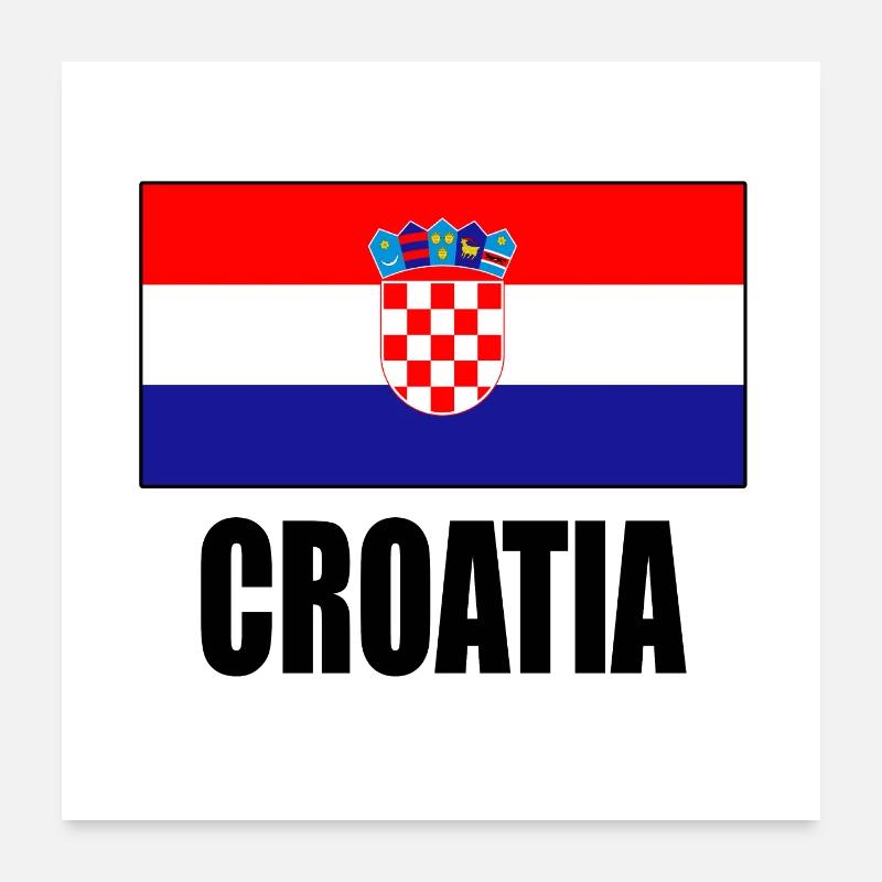 Flagge Kroatiens Poster 60x60 cm